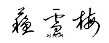 梁錦英蘇雪梅草書個性簽名怎么寫