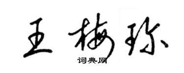 梁錦英王梅珍草書個性簽名怎么寫