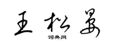梁錦英王松晏草書個性簽名怎么寫