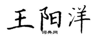 丁謙王陽洋楷書個性簽名怎么寫