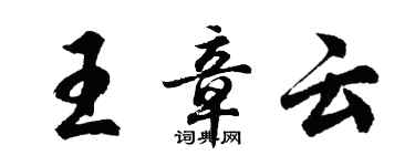 胡問遂王章雲行書個性簽名怎么寫