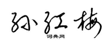 梁錦英孫紅梅草書個性簽名怎么寫