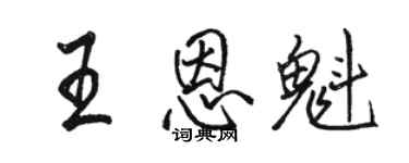 駱恆光王恩魁行書個性簽名怎么寫