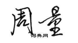 駱恆光周量行書個性簽名怎么寫