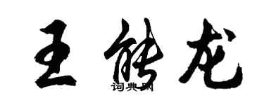 胡問遂王能龍行書個性簽名怎么寫