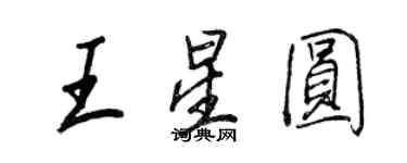 王正良王星圓行書個性簽名怎么寫