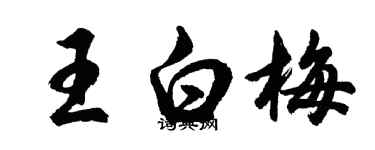 胡問遂王白梅行書個性簽名怎么寫