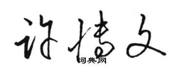 駱恆光許博文草書個性簽名怎么寫