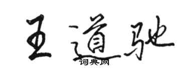 駱恆光王道馳行書個性簽名怎么寫