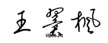 梁錦英王翼楓草書個性簽名怎么寫