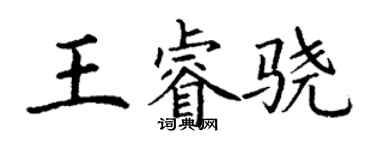 丁謙王睿驍楷書個性簽名怎么寫