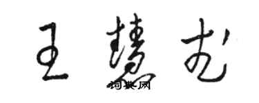 駱恆光王慧武草書個性簽名怎么寫