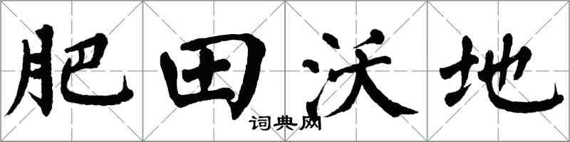 翁闓運肥田沃地楷書怎么寫