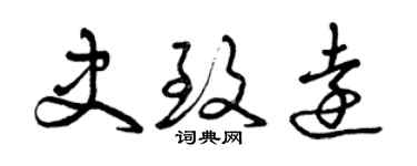 曾慶福史致遠草書個性簽名怎么寫