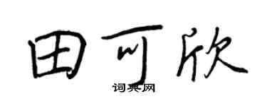 王正良田可欣行書個性簽名怎么寫