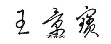 駱恆光王景寶草書個性簽名怎么寫