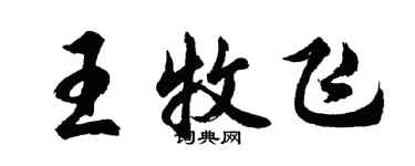 胡問遂王牧飛行書個性簽名怎么寫