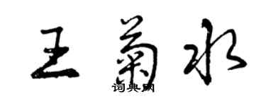 曾慶福王菊水行書個性簽名怎么寫