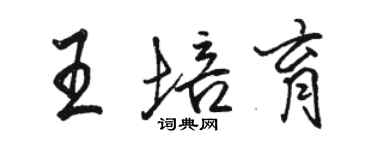 駱恆光王培育行書個性簽名怎么寫