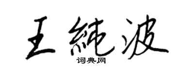 王正良王純波行書個性簽名怎么寫