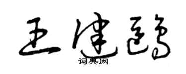 曾慶福王健鷗草書個性簽名怎么寫
