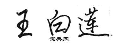 駱恆光王白蓮行書個性簽名怎么寫