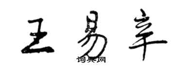 曾慶福王易辛行書個性簽名怎么寫