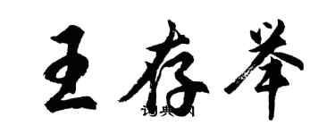 胡問遂王存舉行書個性簽名怎么寫