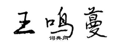 曾慶福王鳴蔓行書個性簽名怎么寫