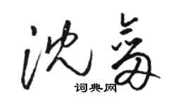 駱恆光沈劍草書個性簽名怎么寫