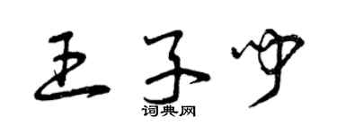 曾慶福王子聞草書個性簽名怎么寫