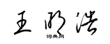 梁錦英王明浩草書個性簽名怎么寫