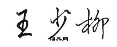 駱恆光王少柳行書個性簽名怎么寫