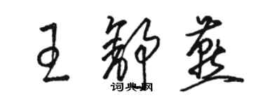 駱恆光王舒燕草書個性簽名怎么寫