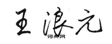 駱恆光王浪元行書個性簽名怎么寫