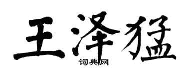 翁闓運王澤猛楷書個性簽名怎么寫