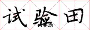 周炳元試驗田楷書怎么寫
