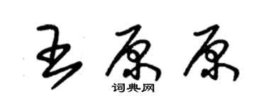 朱錫榮王原原草書個性簽名怎么寫