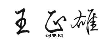 駱恆光王正雄行書個性簽名怎么寫