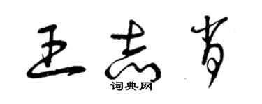 曾慶福王志肖草書個性簽名怎么寫