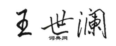 駱恆光王世瀾行書個性簽名怎么寫