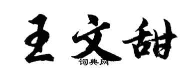 胡問遂王文甜行書個性簽名怎么寫