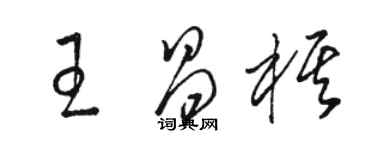 駱恆光王昌棋草書個性簽名怎么寫