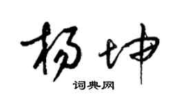 梁錦英楊坤草書個性簽名怎么寫