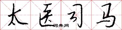 太醫司馬怎么寫好看