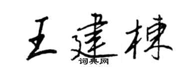 王正良王建棟行書個性簽名怎么寫