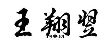 胡問遂王翔翌行書個性簽名怎么寫