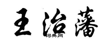 胡問遂王治藩行書個性簽名怎么寫