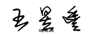 朱錫榮王昱豐草書個性簽名怎么寫