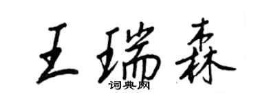 王正良王瑞森行書個性簽名怎么寫